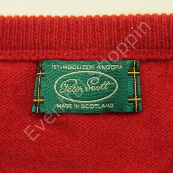 Peter Scott Royal County Down Golf Club Sweater Mens 2XL Red Wool Angora - Picture 6 of 7